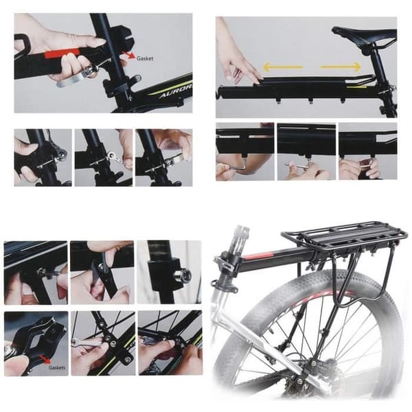 SPRINGOS Aluminiumlegering bak cykelbagageställ - Max belastning 50 kg