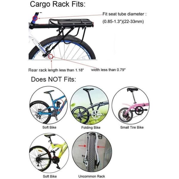 Cykelbagagehållare, universalhållare Cykel Bakre fotstockshållare Justerbar aluminiumkorg MTB Cykel Sadelstolpshållare