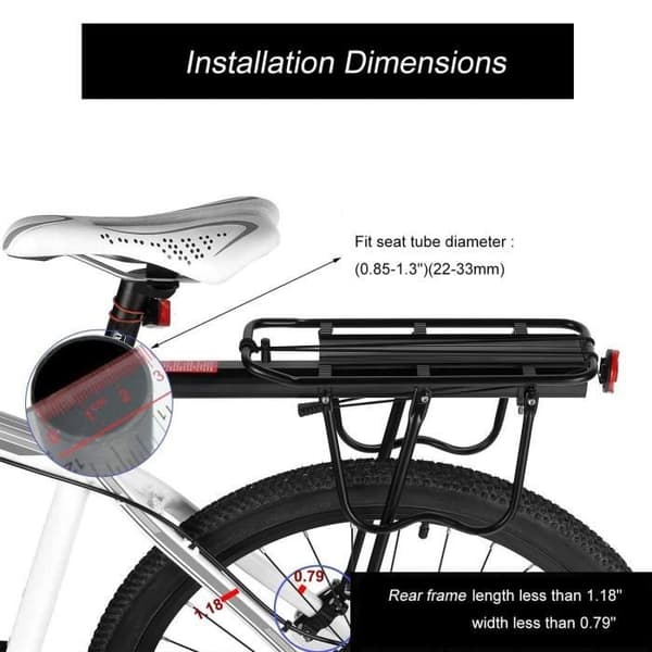Cykelbagagehållare, universalhållare Cykel Bakre fotstockshållare Justerbar aluminiumkorg MTB Cykel Sadelstolpshållare