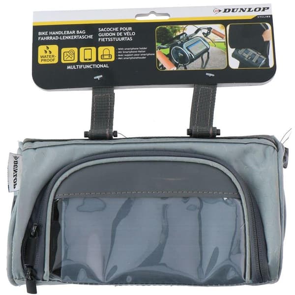 Dunlop-Styrväska/cykelväskamedsmartphoneficka(grå)