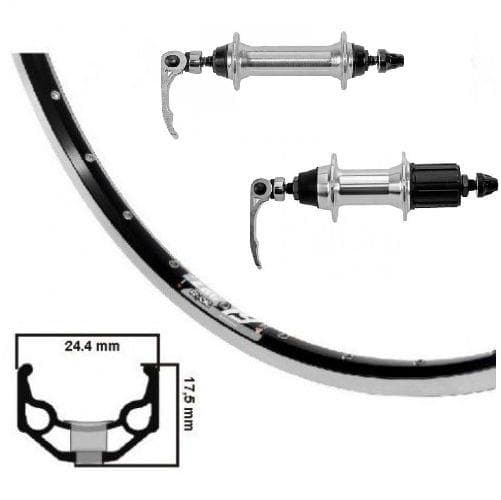 hjulsats Zac-19 etrto 622 28 tums aluminium / rostfritt stål svart