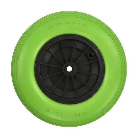 skottkärra hjul PU/plast 16 tum grön/svart