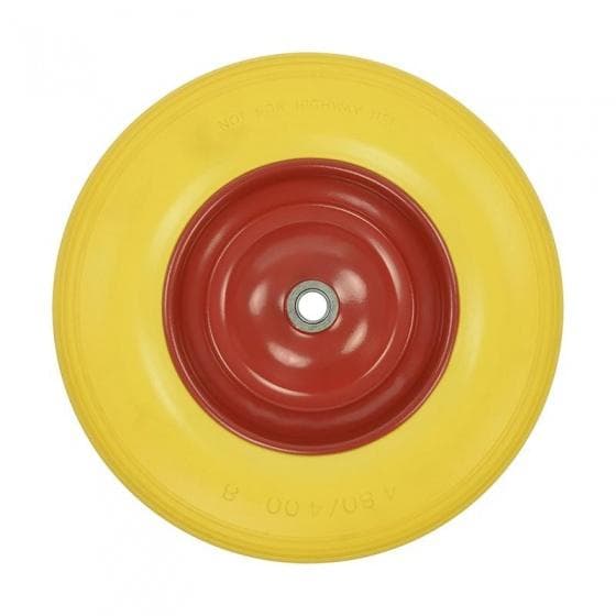skottkärra hjul PU/stål 16 tum gul/röd