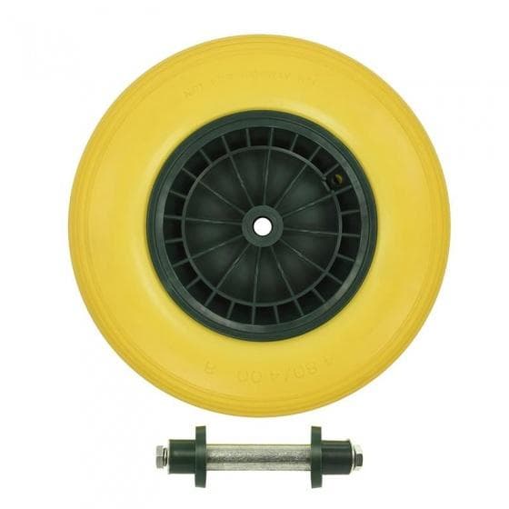 skottkärra hjulaxel 20 mm PU/plast 16 tum gul/svart
