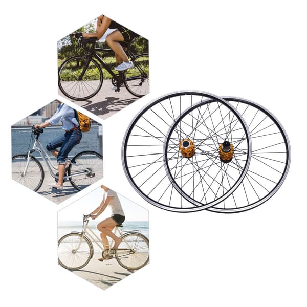 For- og baghjulssæt til cykel, letvægts aluminium og stål, dobbelt skivebremser