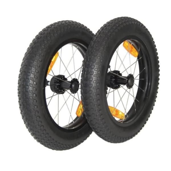 Burley hjulsats - svart - 16x3 - tryckknappsaxel - klackprofil