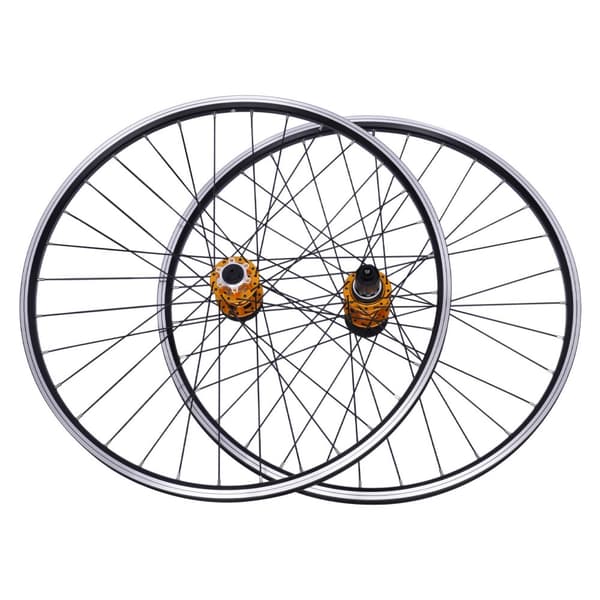 Fram- och bakhjulset för cykel, lättviktsaluminium och stål, dubbla skivbromsar