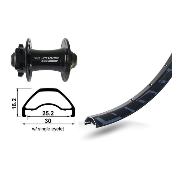 Xlc Mtb Etupyörä Rodi Ready 25 Evo 29´´ 6b Disc Musta 15 x 100 mm