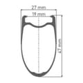 Miniatyrbillede 2 af 2: Dt Swiss Vej Baghjul Hec 1400 Spline 19 Cl Disc Tubeless Sort 12 x 148 mm / Shimano/Sram HG