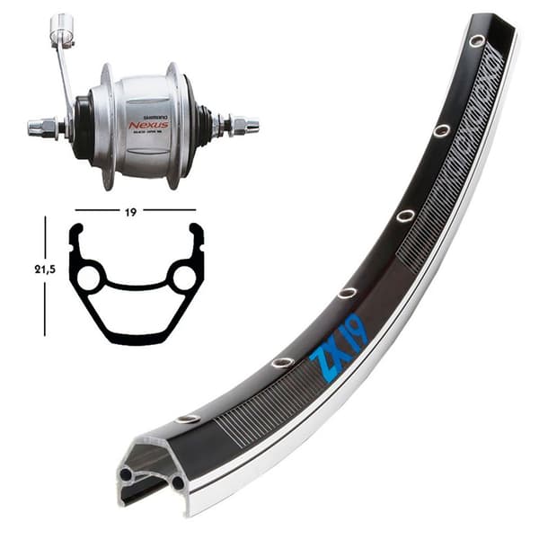 Winora Bakhjul Exal Xp19 Skid Shimano Nexus 8s Silver 10 x 135 mm