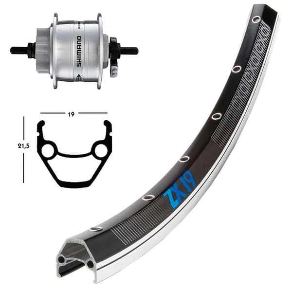 Winora Eturengas Exal Zx 19 Qr Dynamo Shimano Dh3d32 Hopeinen 9 x 100 mm
