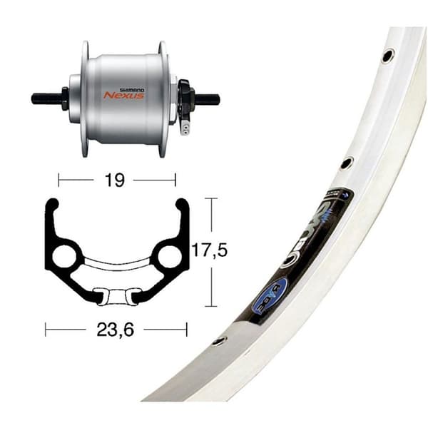 Winora Road Forhjul Rigida Zac 19 Dynamo Shimano Dh3n31 Søvfarvet 9 x 100 mm