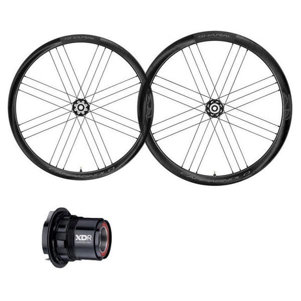 Campagnolo Tie Pyörä Aseta Shamal C21 2-way Fit Carbon Disc Tubeless Musta 12 x 100 / 12 x 142 mm / Sram XDR