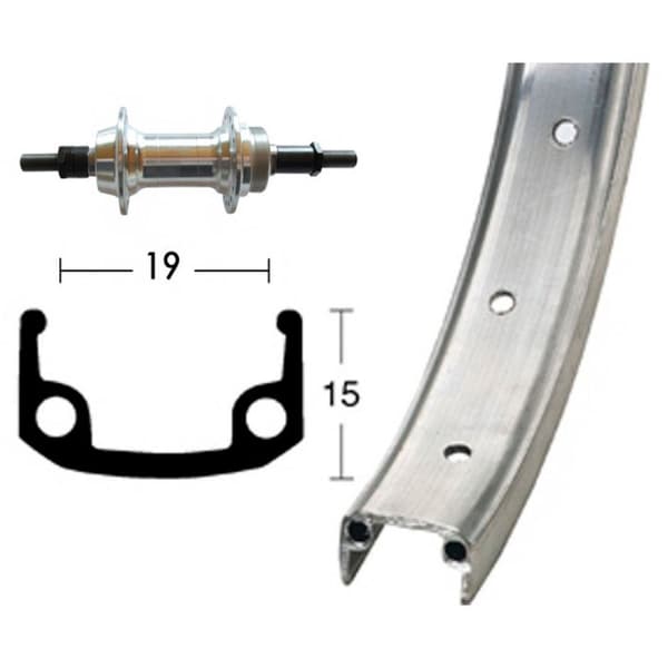 Winora Aluminium Wheel 6-7s 20´´ Takapyörä Hopeinen 10 x 135 mm