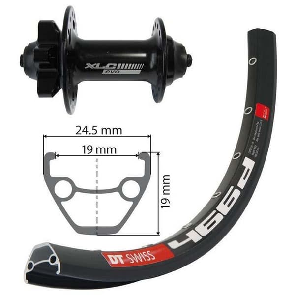 Xlc Dt Swiss 466d Evo 27.5´´ 6b Disc Mtb Framhjul Svart 9 x 100 mm