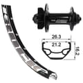 Miniatyrbillede 2 af 2: Xlc Rodi Black Rock Evo 26´´ 6b Disc Mountainbike Forhjul Sort 15 x 100 mm
