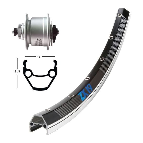 Winora Exal Zx 19 Qr Dynamo Shimano Dh3d72 Cl Disc Framhjul För Landsvägscykel Svart 9 x 100 mm