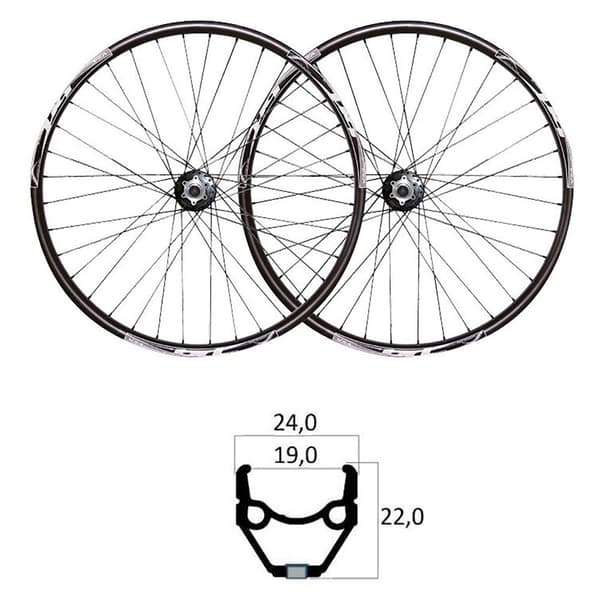 Mvtek E-bike V-brake 26´´ Tubeless Mtb-hjulsett Søvfarvet 9 x 100 / 9 x 135 mm / Shimano/Sram HG
