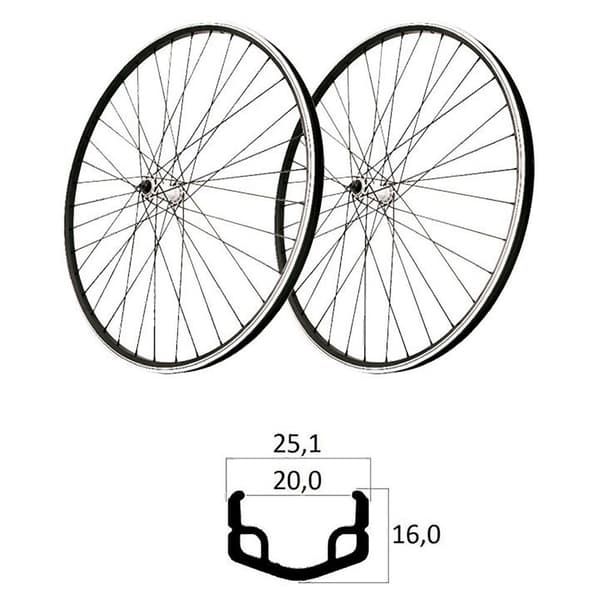 Mvtek 24´´ V-brake 6/7s Hjulsæt Søvfarvet 15 x 100 / 12 x 142 mm / Shimano/Sram HG