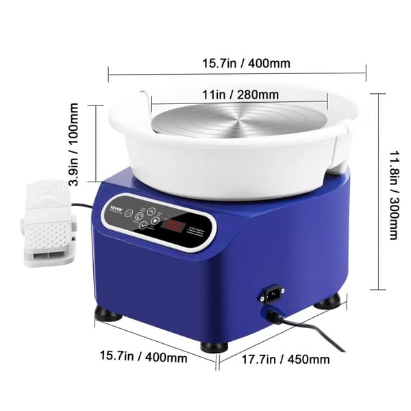 Potterihjul, 11 tommer i diameter, 450W effekt,11 tommer blå 450W