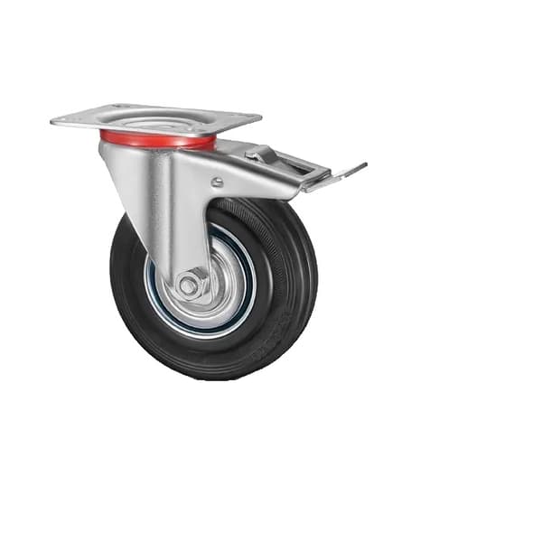 Møbeltransport hjul, tungt belastbare, retningsbestemt hjulbremse., 8 stk 200 mm