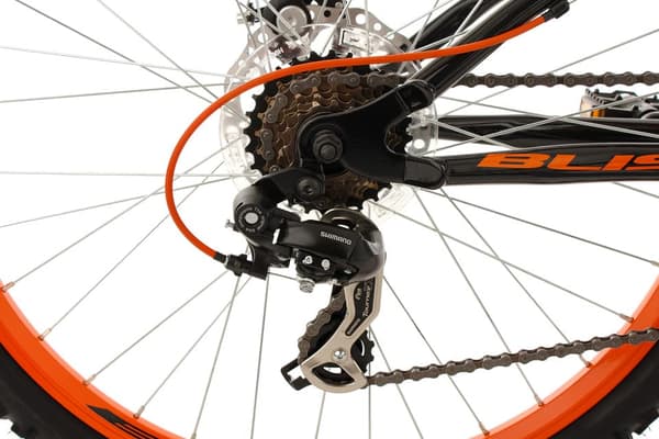 Full Suspension Mountain Bike 26" Bliss Black-Orange 21 Gear KS Cycling