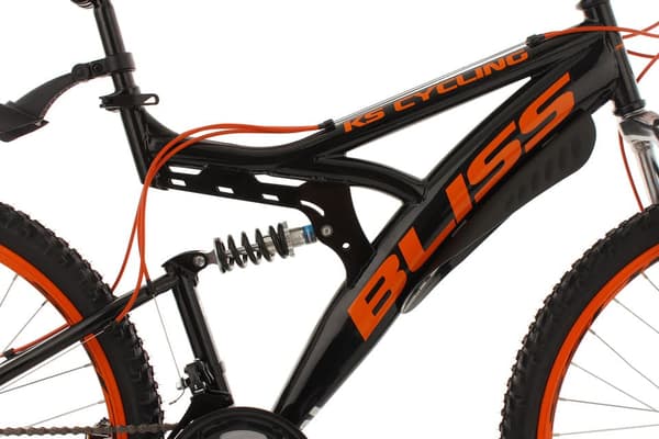 Full Suspension Mountain Bike 26" Bliss Black-Orange 21 Gear KS Cycling