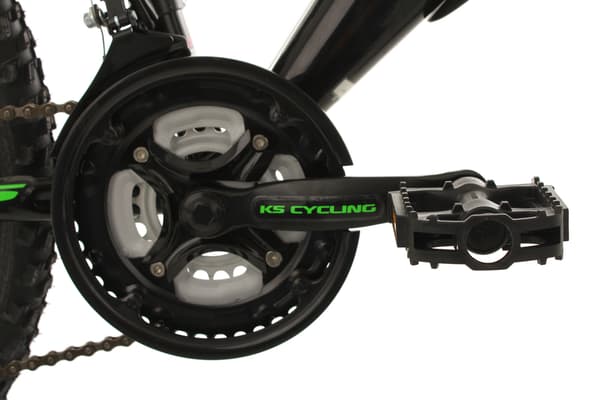 Kids' Mountain Bike 24" Bliss Black-Green 18 Gear Frame Size 38 cm