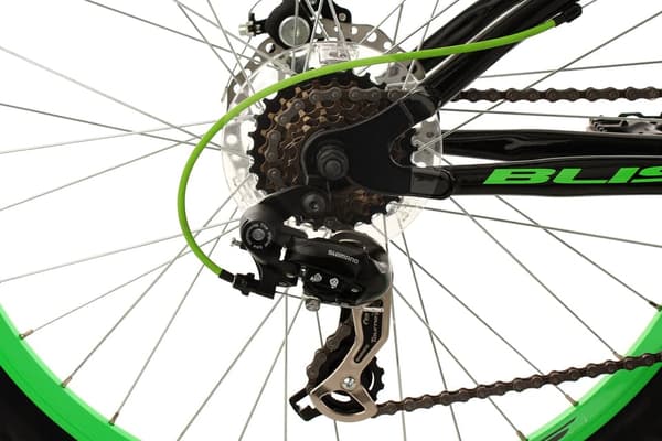 Full Suspension Mountain Bike 26" Bliss Black-Green 21 Gear KS Cycling