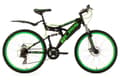 Miniatyrbillede 1 af 9: Full Suspension Mountain Bike 26" Bliss Black-Green 21 Gear KS Cycling