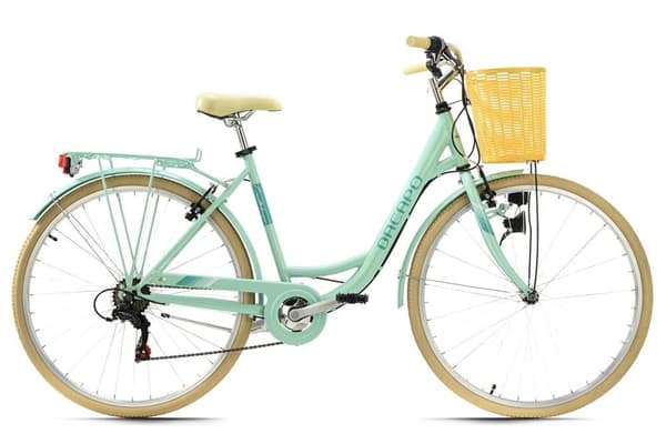 Ladies bicycle 26" or 28'' Cantaloupe different colors with basket frame size 44 cm KS Cycling Grøn 28"