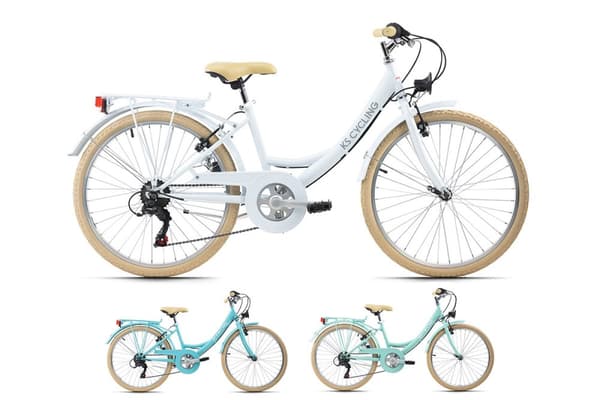 Children's bike 24 '' Balloon white, blue or mint green frame size 36 cm KS Cycling