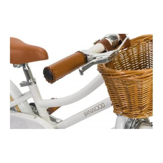 Banwood Classic Barncykel 16 tum - Stödhjul, Cykelkorg (Vit)