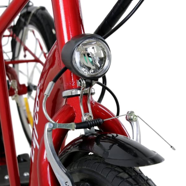 Trehjulet elektrisk cykel - 6 gear - Metallisk rød