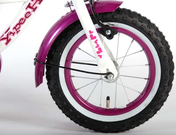 Volare Heart Cruiser Barncykel - Flickor - 12 tum - Vit / Lila