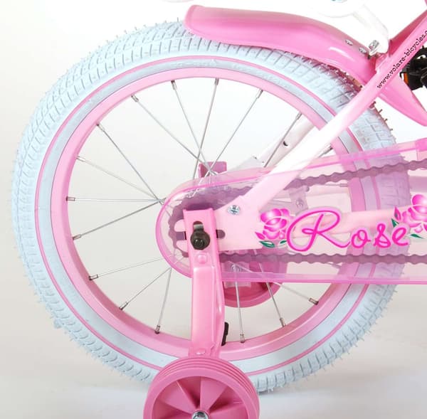 Volare Rose børnecykel - piger - 16 tommer - Pink/hvid - 95% samlet