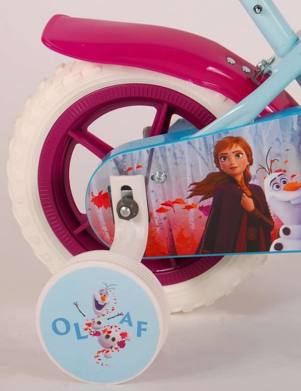 Disney Frozen 2 børnecykel - piger - 10 tommer - blå / lilla - dørfælder - inkl. kurv