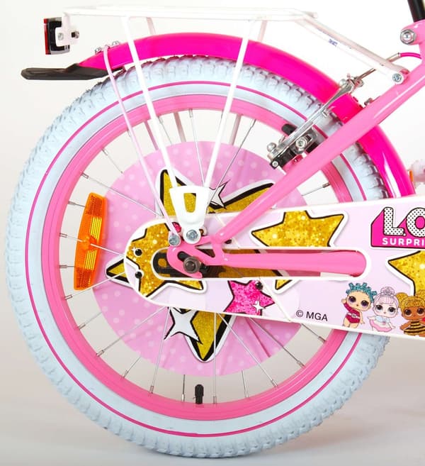 LOL Surprise barncykel - Flickor - 18 tum - Rosa - Två handbromsar - Med korg