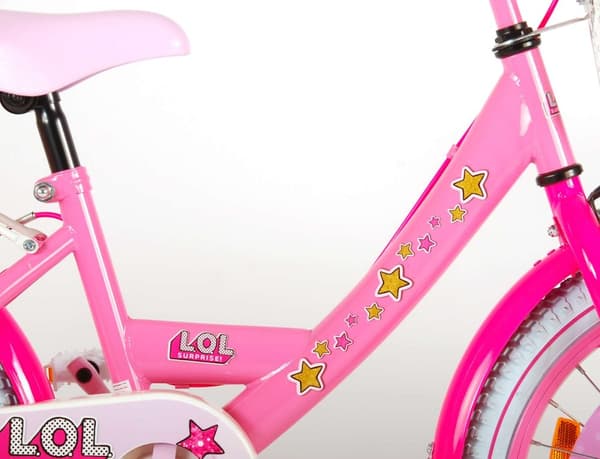 LOL Surprise barncykel - Flickor - 18 tum - Rosa - Två handbromsar - Med korg