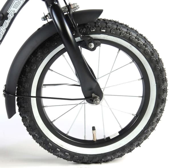 Volare Lasten Polkupyörä Black Cruiser - 14 tuumaa - Musta - Pyöräilykypärällä ja tarvikkeilla