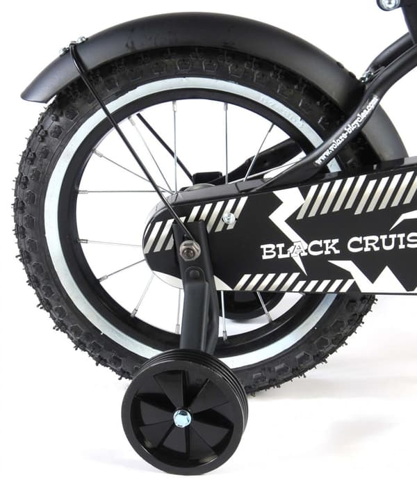 Volare Lasten Polkupyörä Black Cruiser - 14 tuumaa - Musta - Pyöräilykypärällä ja tarvikkeilla