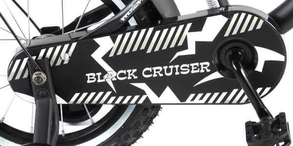 Volare Lasten Polkupyörä Black Cruiser - 14 tuumaa - Musta - Pyöräilykypärällä ja tarvikkeilla