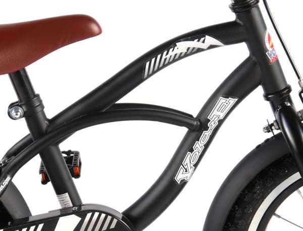 Volare Lasten Polkupyörä Black Cruiser - 14 tuumaa - Musta - Pyöräilykypärällä ja tarvikkeilla