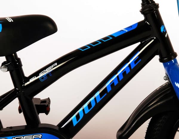 Volare Barncykel Super GT - 12 tum - Blå - Med cykelhjälm & tillbehör
