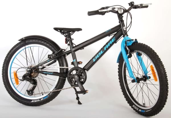 Volare barncykel Rocky - 20 tum - Svart/Blå - 6 växlar - Inklusive WAYS Däckreparationsset