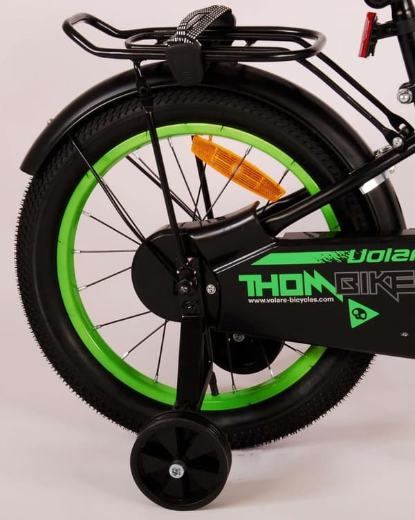 Volare Lasten Polkupyörä Thombike - 12 tuumaa - Musta/keltainen - Pyöräilykypärällä ja tarvikkeilla