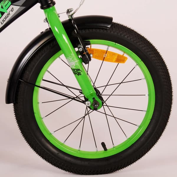 Volare Lasten Polkupyörä Thombike - 12 tuumaa - Musta/keltainen - Pyöräilykypärällä ja tarvikkeilla