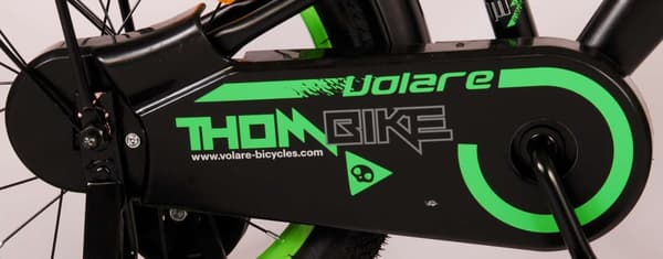 Volare Lasten Polkupyörä Thombike - 12 tuumaa - Musta/keltainen - Pyöräilykypärällä ja tarvikkeilla