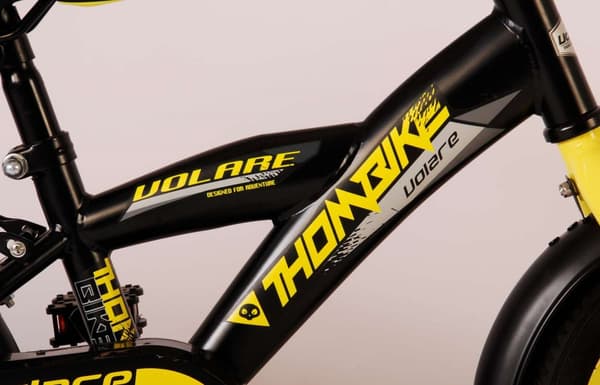 Volare børnecykel Thombike - 14 tommer - Sort/Gul - Inklusiv WAYS dækreparationssæt