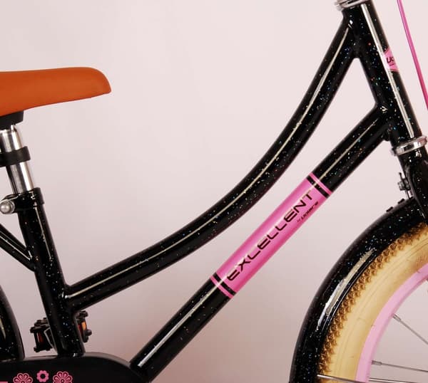 Volare børnecykel Excellent - 18 tommer - Sort/Pink - Inklusiv WAYS dækreparationssæt